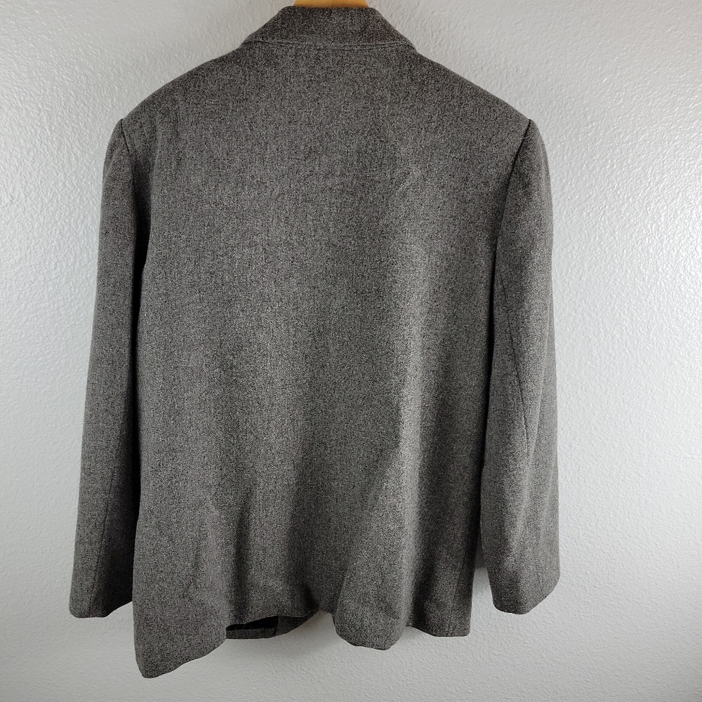Sag Harbor Womens Gray One Button Wool Blend Blazer Jacket - Picture 5 of 12